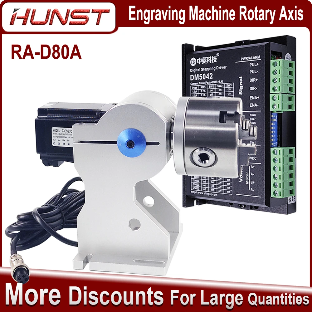 

HUNST Rotary Attachment Diameter 80mm Device Fixture Gripper Three Chuck Rotary Worktable for Laser Marking Parts Machine