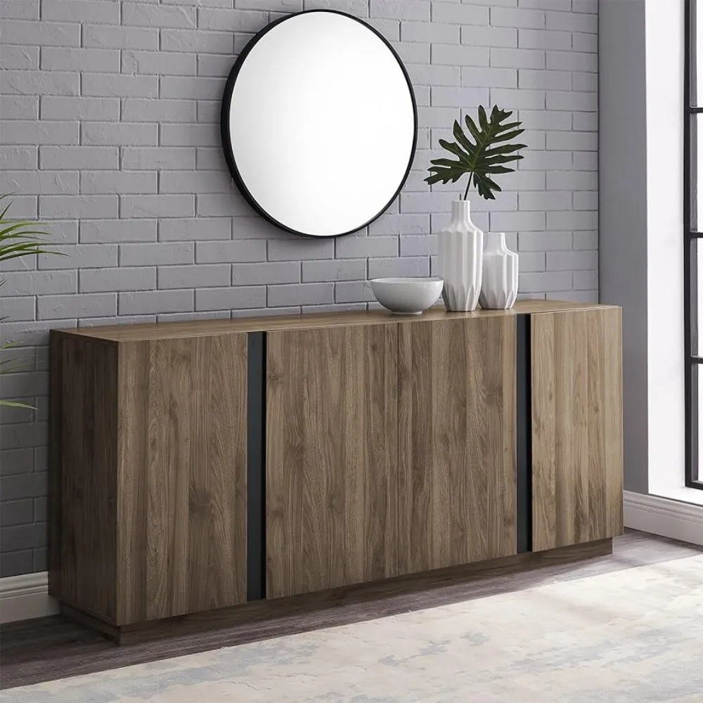 

Walker Edison Liss Contemporary 4-Door Minimalist Sideboard, 70 Inch, Slate Grey