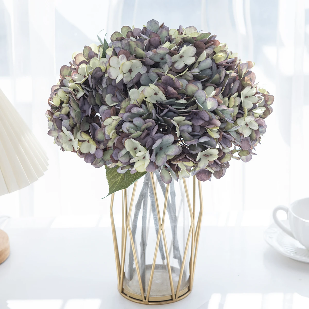1/5PCS Künstliche Hortensien Seidenblumen Hause Vasen Tisch Zubehör Hochzeit Wand Diy Geschenk Box Brautstrauß Party Dekorationen – Detail 16