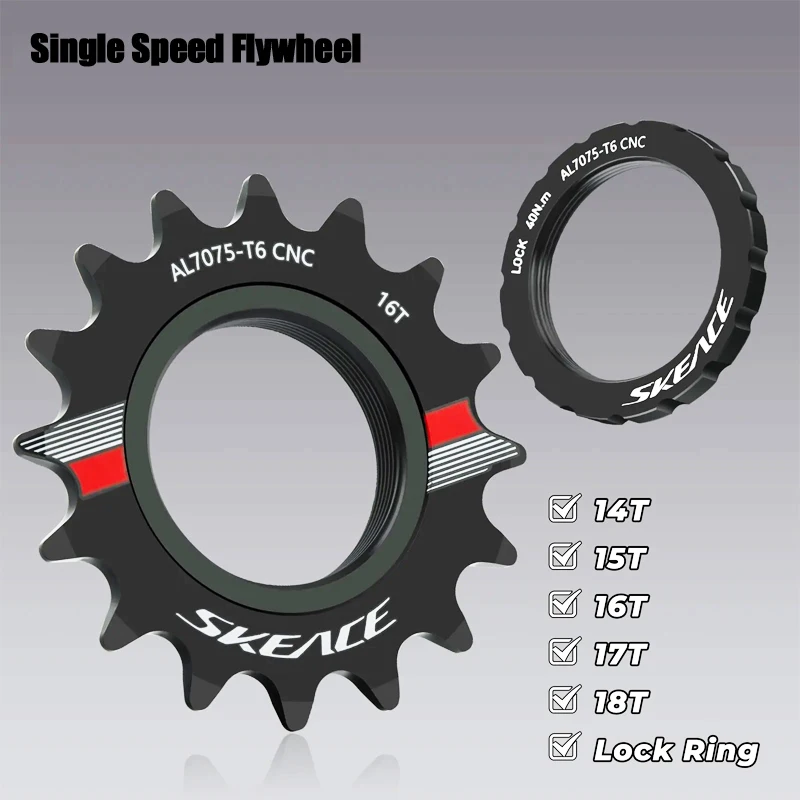 

SKEVCE велосипед с фиксированной передачей, велосипедный зубчик свободного хода 14T1/5T/16T/17T/18T, односкоростной маховик, детали кассеты для велосипеда из алюминиевого сплава