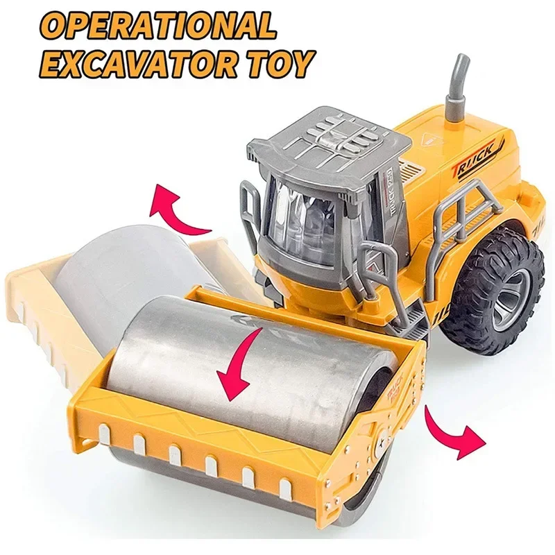 Rc Car Toys Truck 1:40 Wheel Shovel 3 IN 1 Loader 6CH 4WD Metal Remote Control Bulldozer Construction Vehicles Boys Toy Gifts