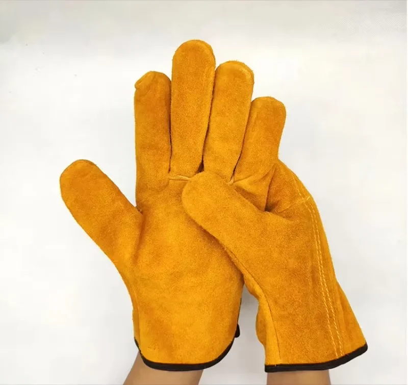 Flame-retardant Welding Work Gloves Heat-proof Metal Welding Protector Yellow Gloves Soldering Welding Gloves Tools