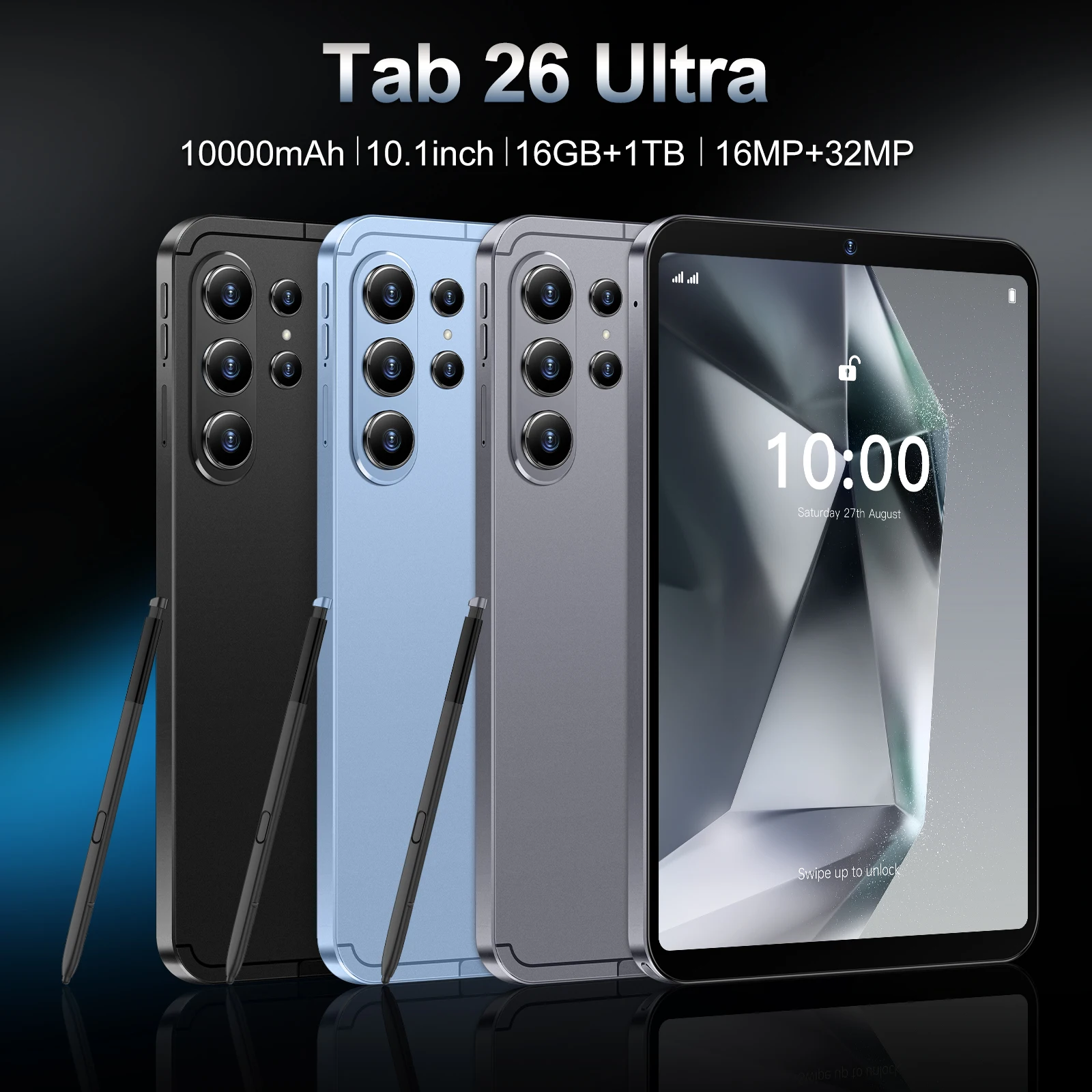 2026 NEW Original Tab 26 Ultra HOT Tablet Snapdragon 8 Gen3 10.1inch Android 15 16GB+1TB 10000mAh 5G Dual Card WiFi GPS