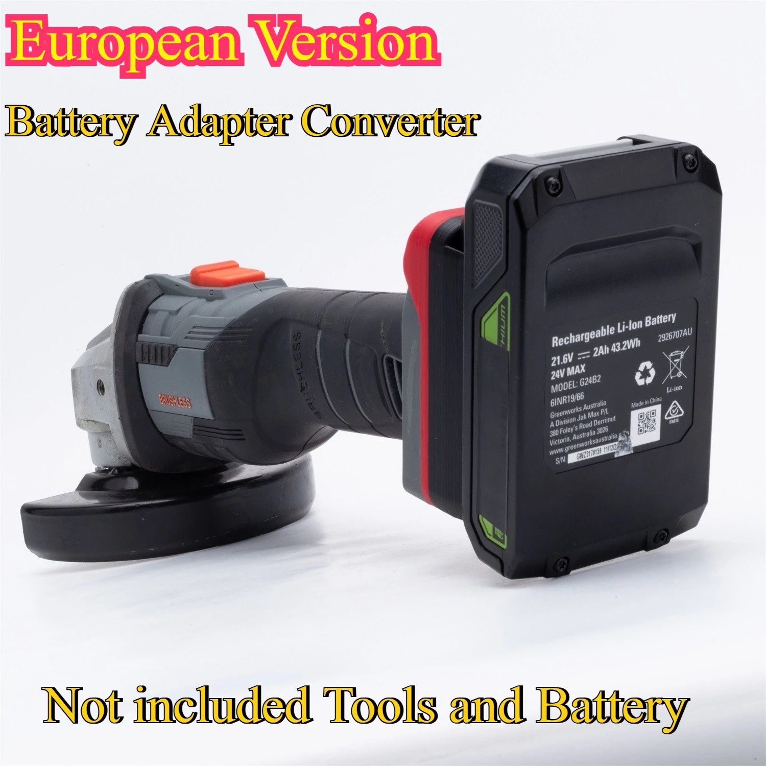 

Адаптер аккумулятора для аккумулятора Greenwork 24 В, преобразователь в европейскую версию FERREX 24 В, беспроводной портативный инструмент серии Power (без батареи)