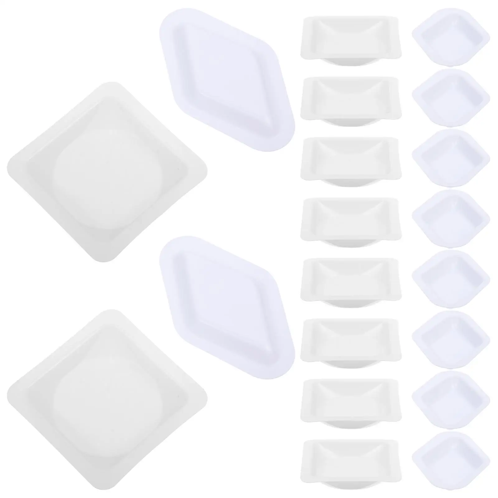 100 Pcs Weighing Dish Tray for Powder Small Laboratory Dishes Plastic Boats Plates