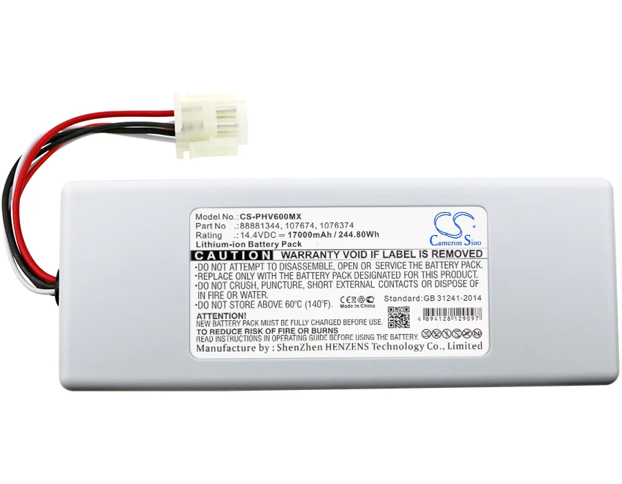 

Cameron Sino 17000mAh Battery For Respirateur Respironics V60 V60S 1056921 1058272 1076374 107674 88881344 989805626941 M48385