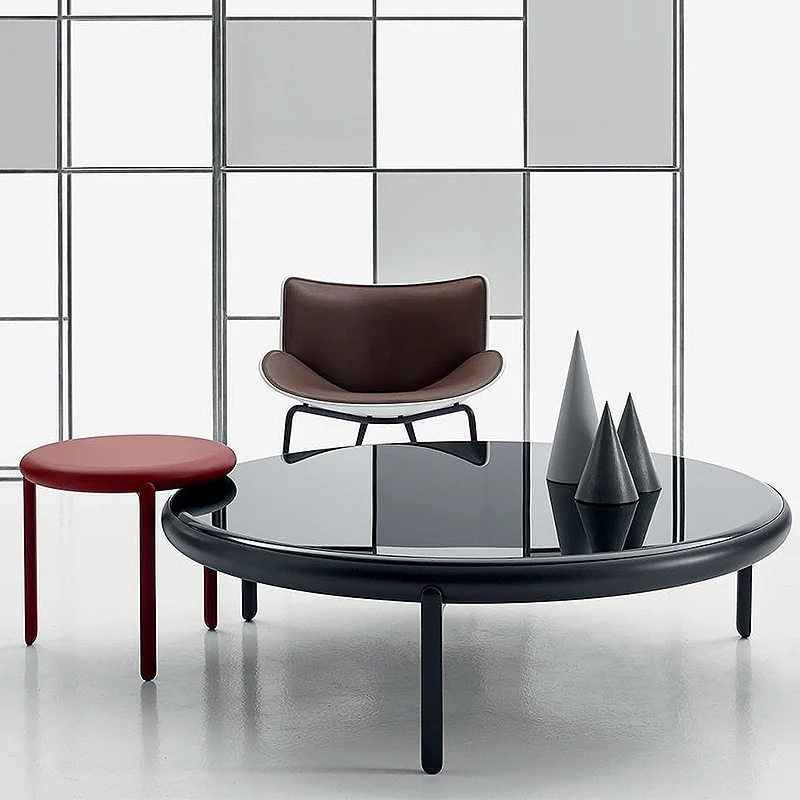 

FRP special-shaped simple marble living room round photography Internet celebrity coffee table