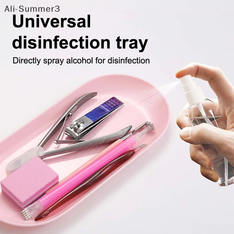 1 unidad 2025, nuevas herramientas de plástico para decoración de uñas, bandeja de almacenamiento ovalada, bandeja de exhibición de uñas postizas, suministros de pinzas para manicura, bandeja de almacenamiento de herramientas