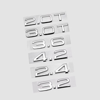 Car Fender Trunk Rear Logo Sticker Chrome Silver ABS Numbers Letters For Audi 2.0T 3.0T 2.4 3.2 3.6 4.2 Emblem