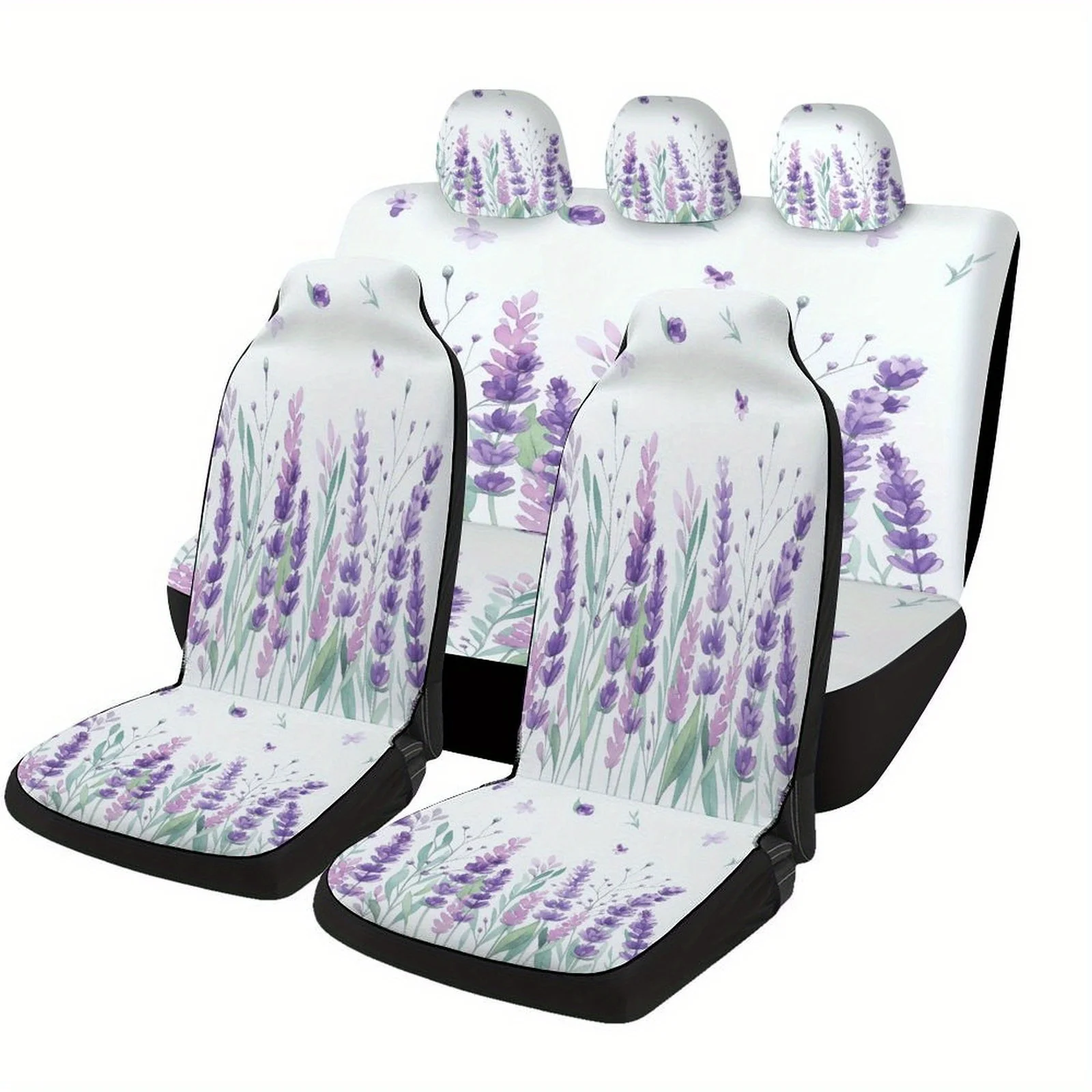 

Набор чехлов для автомобильных сидений с лавандовым садом для большинства автомобилей, модная новинка, высококачественные защитные чехлы для автомобильных сидений, полный комплект, Unive