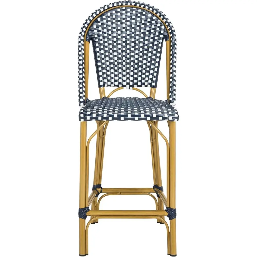 

Navy and White Stackable Indoor/Outdoor Bistro Counter Stool