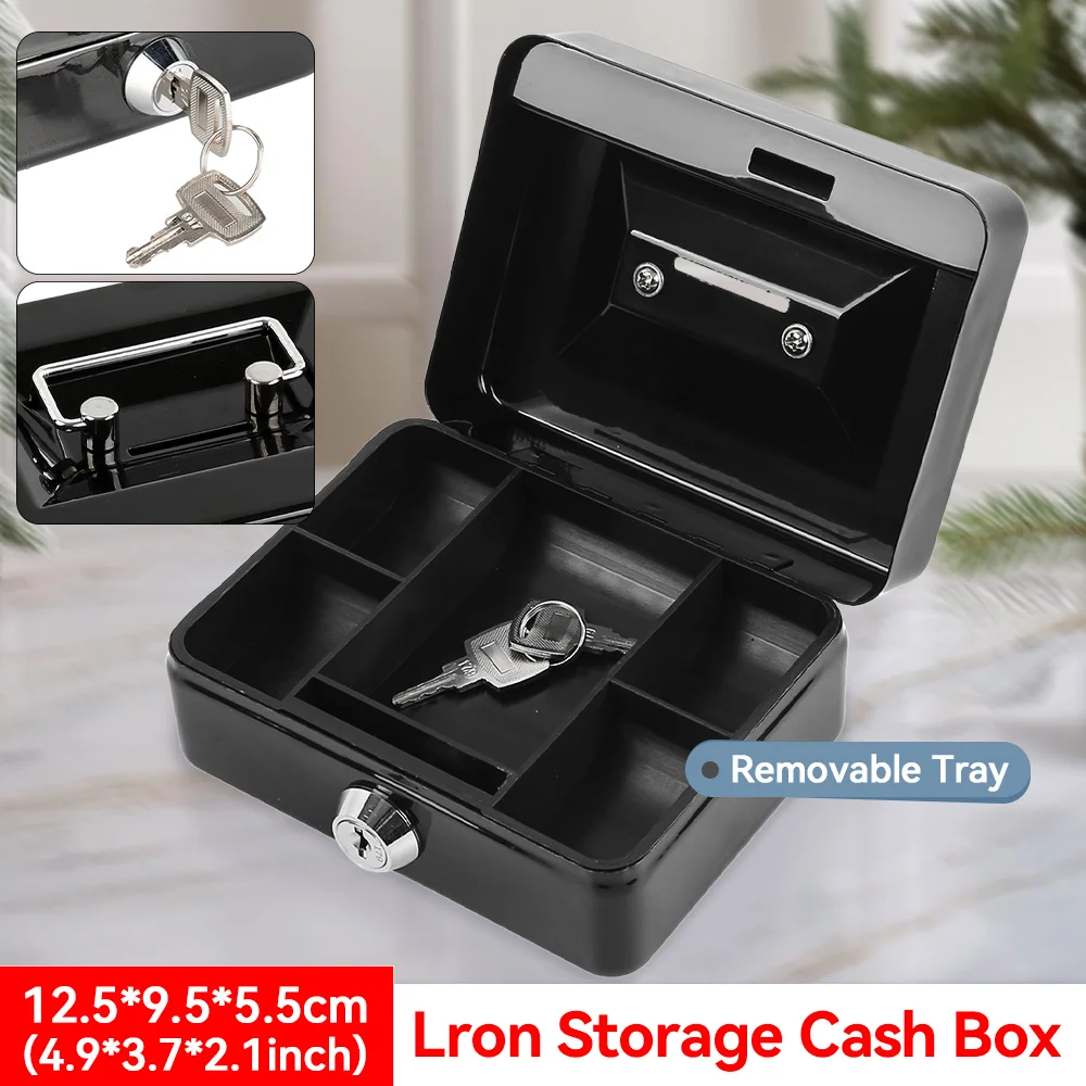 Steel Cash Box Key Mini Safe Lock Box Key Locker Money Bank Security Box Storage Hidden Money Coin Cash Jewellery Carry Box - view 4