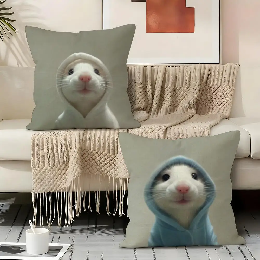 Kwaii Anime Cute Mouse Pillow Case Pillowcase, Double-sided Printed, Sofa Cushion, Bedroom Headboard Pillow