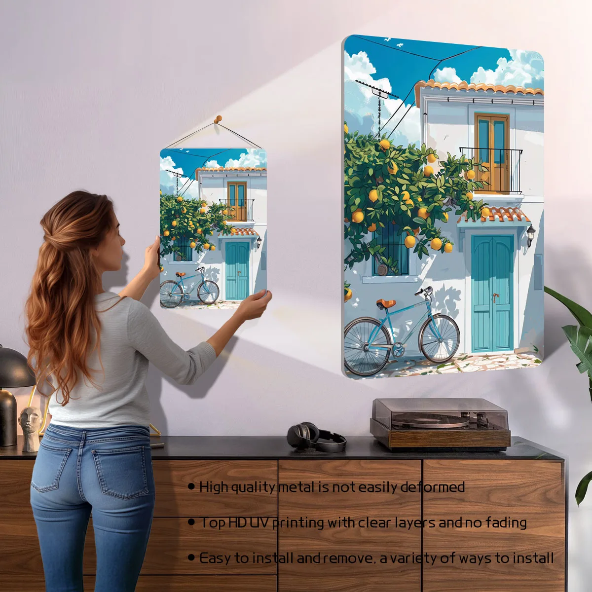 شجرة الليمون البيت الأبيض ملصق معدني أشياء لتصميم الغرفة علامات معدنية قابلة للتخصيص لوحات القصدير لغرفة المنزل جدار الفن ريترو بار
