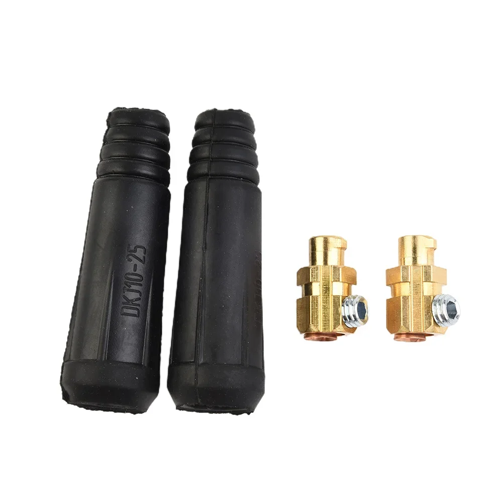 Accessories Hot New Parts Useful Welding Cable connector TIG 2pcs Adaptor Black Cutting DKJ10-25 Joint Panel Plasma