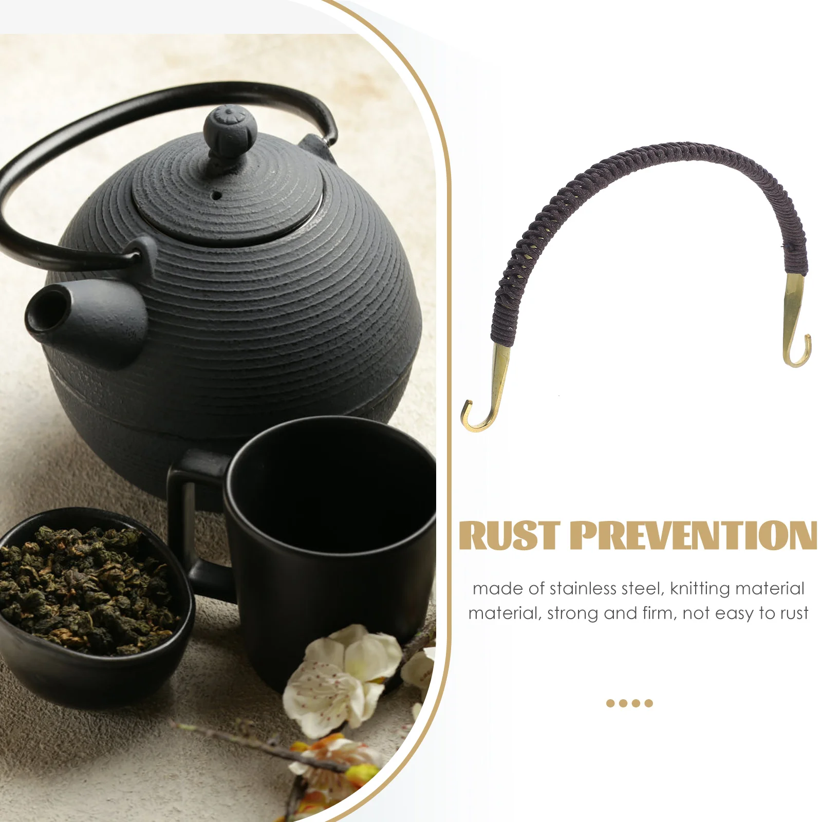

Teapot Handle Wear-resistant Stainless Steel Ergonomic Kettle Grip Replaceable Pots Accessories Daily Use Retro Compact