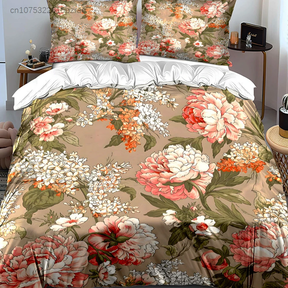 Floral Pattern Three-Piece Set Multiple Sizes kid's And adults' Bedroom Exquisite 3PC Bedding set, Gift 2