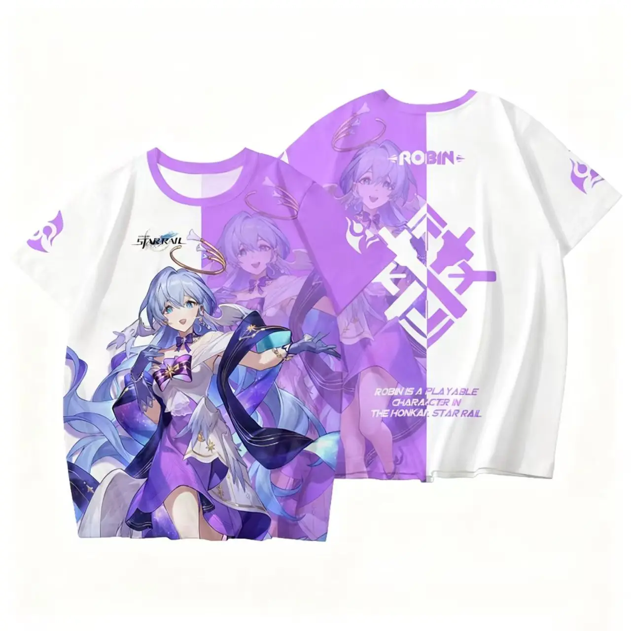 2026 New Game Honkai Star Rail Robin Cosplay 3D Men's T-shirt Fashion Kawaii Anime T shirt Casual Harajuku Short Sleeve Y2k Tops
