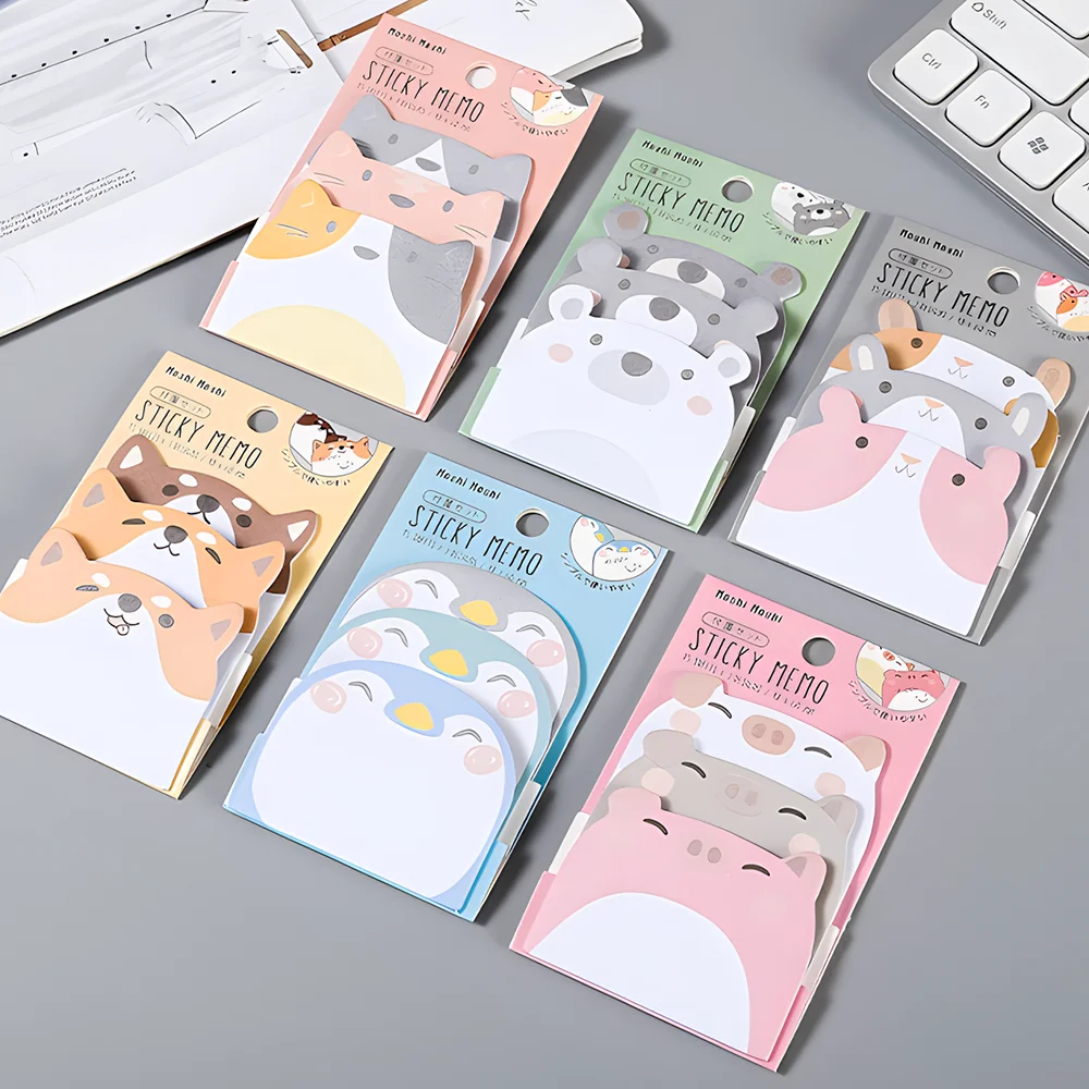 Imagem -02 - Coreano Sticky Notes Grupo Aba Grupo Engraçado Cão Gato Urso Coelho Memo Pad Post Notepad Papelaria para Fazer Lista Verificar Verifique o Índice Adesivo