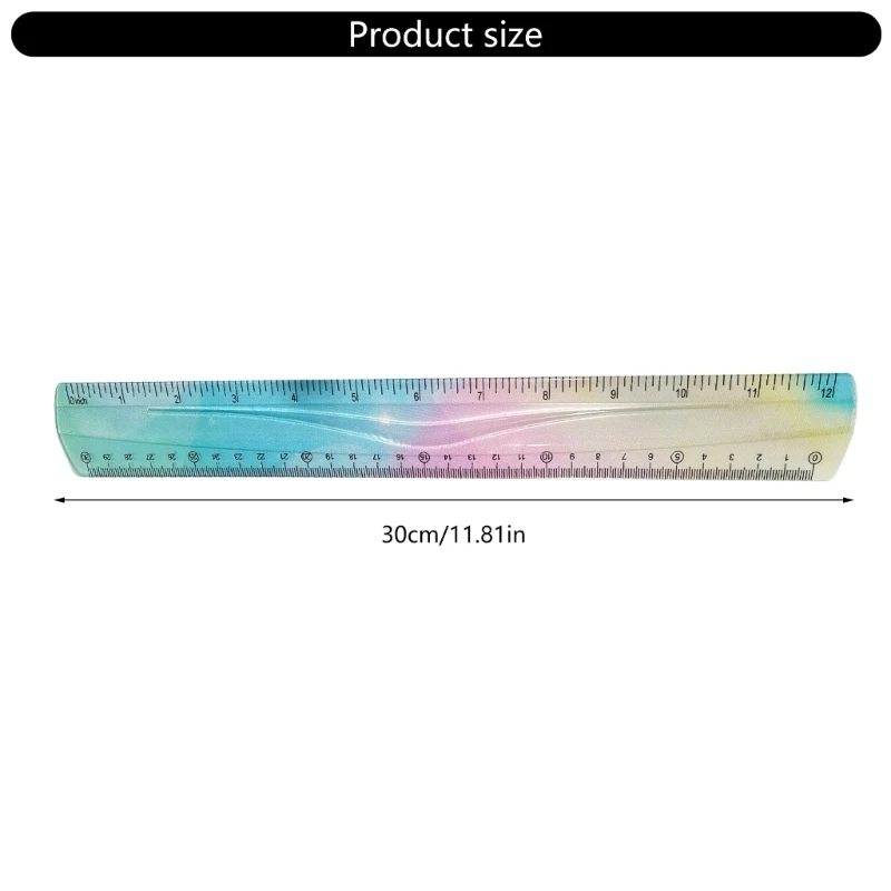 30 zginany linijka wyraźna elastyczna składana linijka kolorowy władca do biura, uczenie się szkole, rysowanie składanego