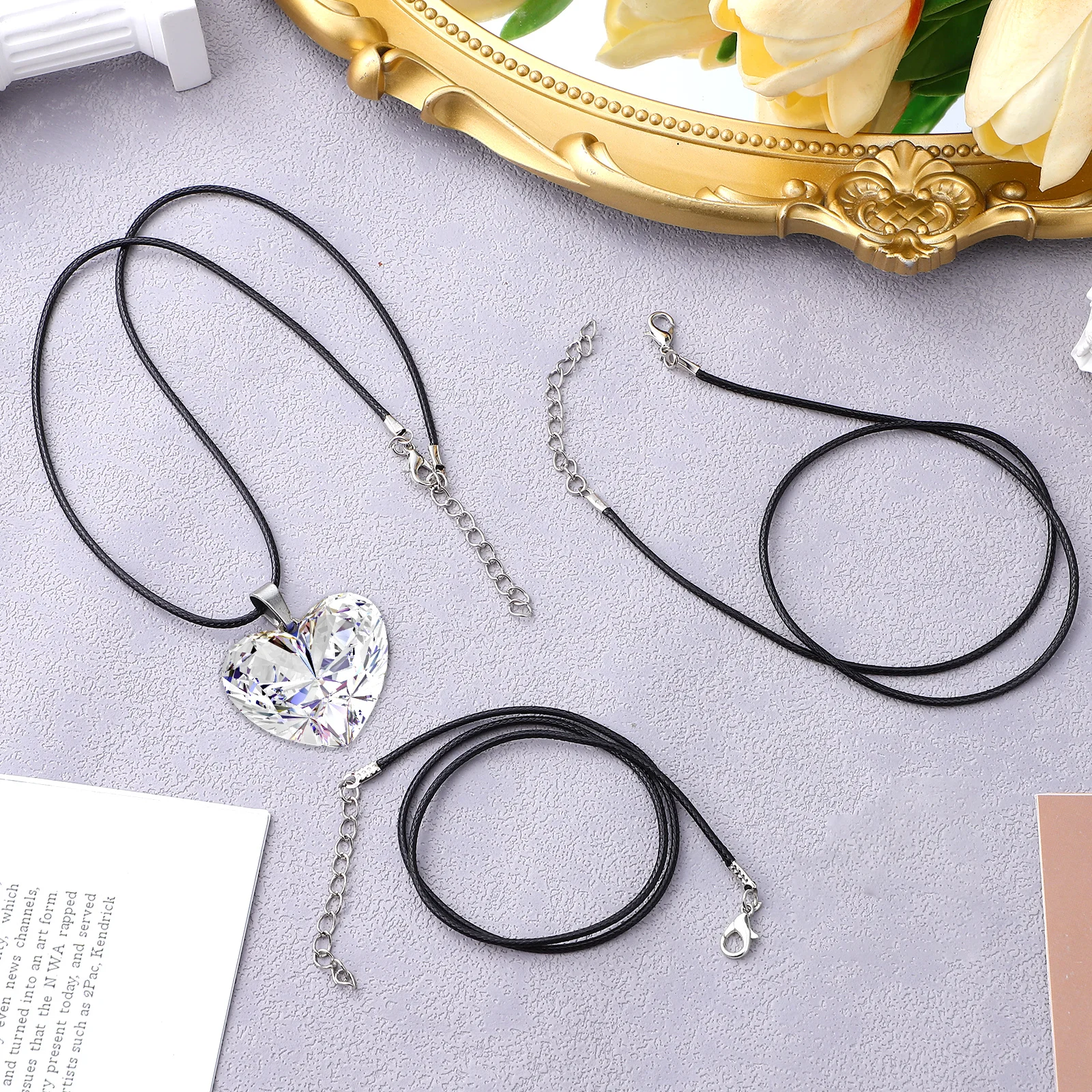 

100 шт. черный шнур 1 5 мм, шнуры для ожерелья для подвесок, цепочки, шнур для ожерелья, принадлежности для изготовления браслетов, ювелирные аксессуары