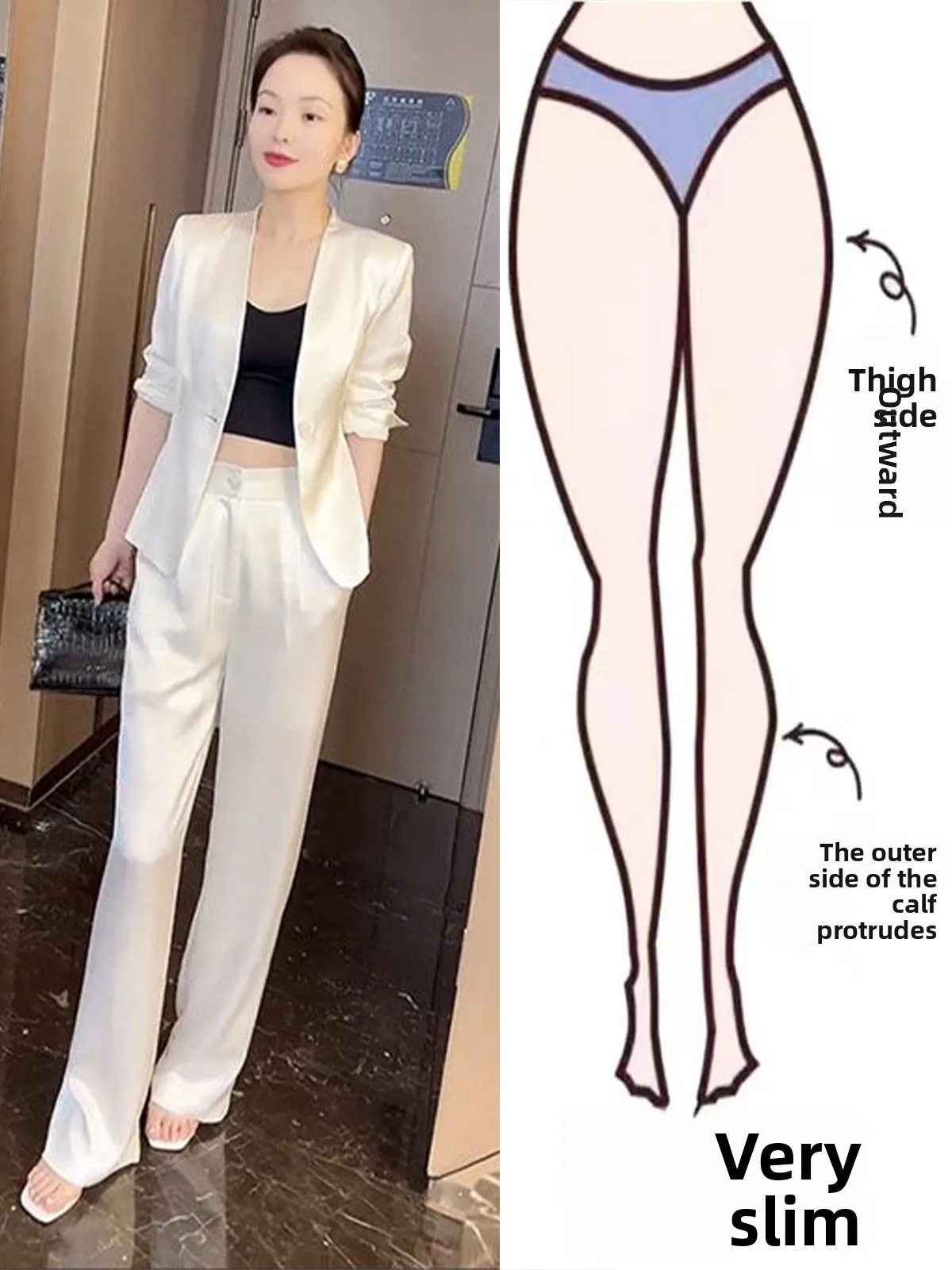 

White Profional Suit Wide Leg Pants Set Women's Faionable Workwear Two Piece Set Summer 2024 New Arrival Ele
