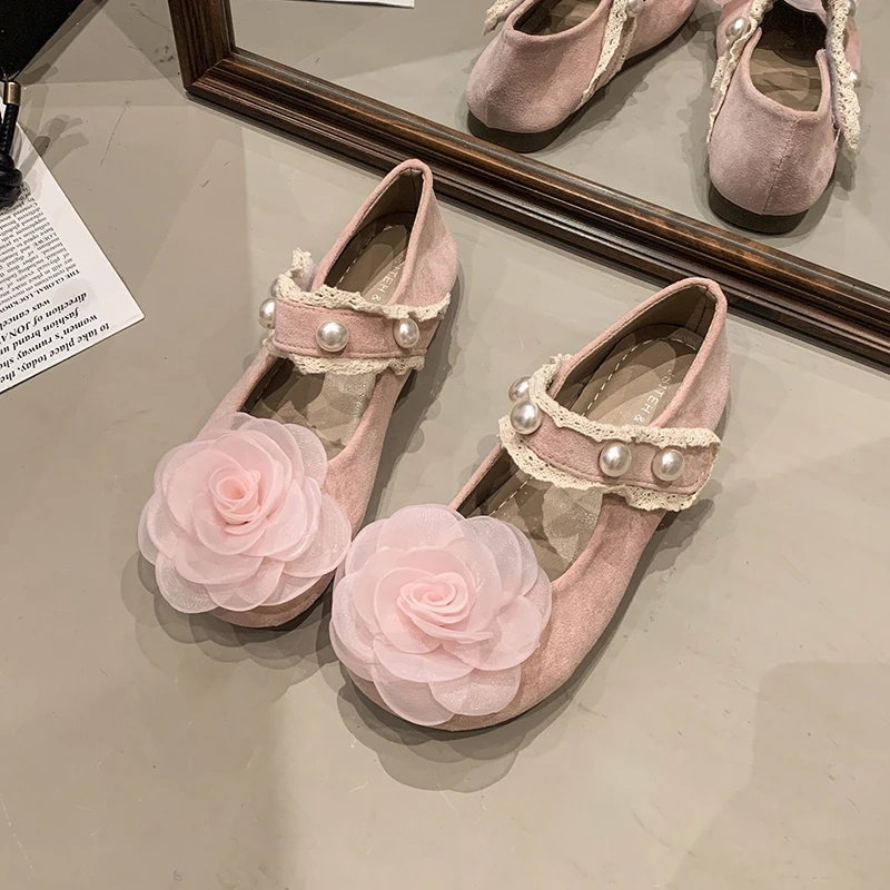 

2025 Women's Spring and Autumn Low Heel Vulcanized Shoes PU Rubber Outsole Buckle Round Toe Walking Shoes