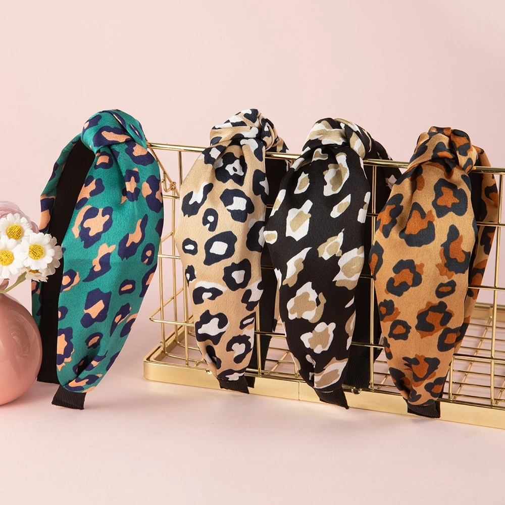 

European and American leopard print, zebra print, snake print fabric printed headband, simple and versatile face wash headpiece