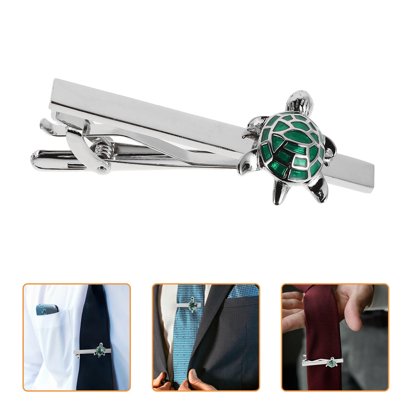 

Turtle Lavalier Brooch for Men Tie Clip Clasps Animal Pins Copper Unique Funny Novelty Clips
