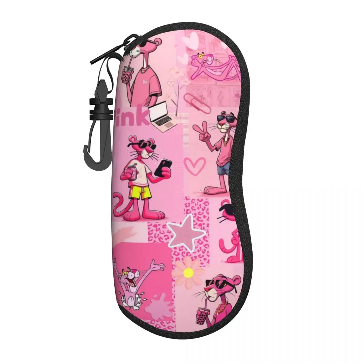 

Cartoon Animation Pink Panther Sunglasses Soft Case Neoprene Zipper Shell Eyeglass Case Custom Protective Box For Glasses