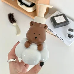 1PC Cartoon Bear Lathering Bottle Press Spray Bottle Bathroom Hand Sanitizer Shampoo Pump Bottle Portable Soap Dispenser