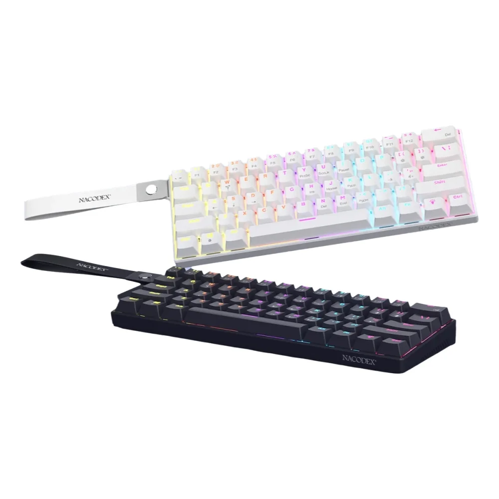 AJAZZ NK61 Kabelgebundene mechanische Gaming-Tastatur mit rotem Schalter und 61 Tasten, Plug-and-Play, DIY, geeignet für Gaming und Büronutzung.