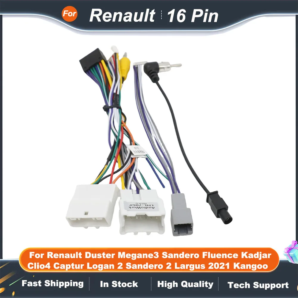 16 Pin Wiring HARNESS CANBUS For Renault Duster Megane3 Sandero