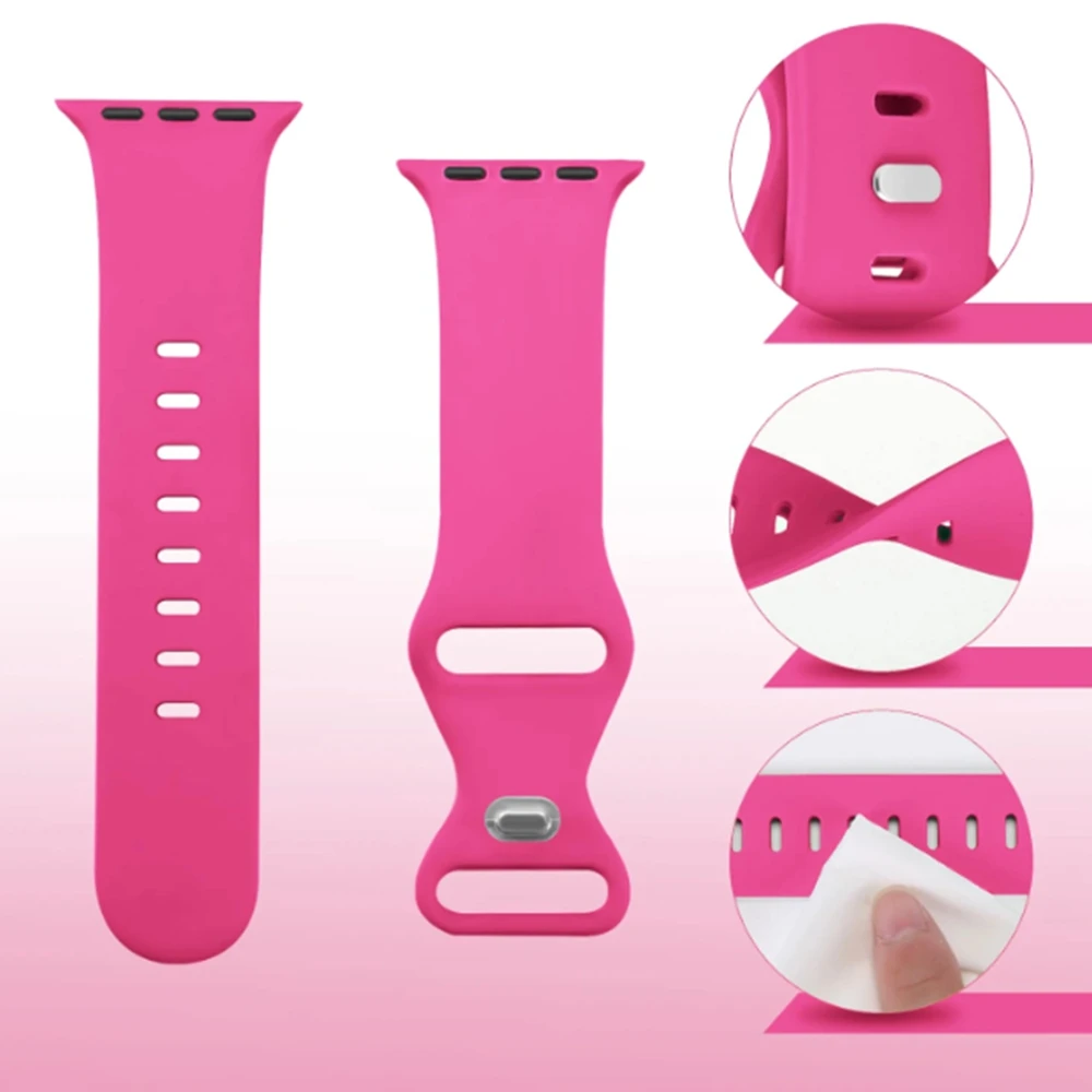 Silicone loop For Apple Watch band for iwatch women 10/9/7/ 38mm 40mm 41mm 42mm 44mm 45mm 46mm Strap