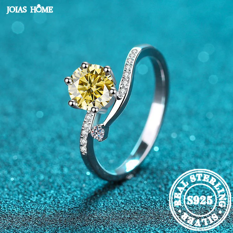 JOIAS HOME D Color Moissanite Gemstone Ring Women's Fashion Elegant Wedding Ring Proposal Ring Engagement Ring Anniversary Gift