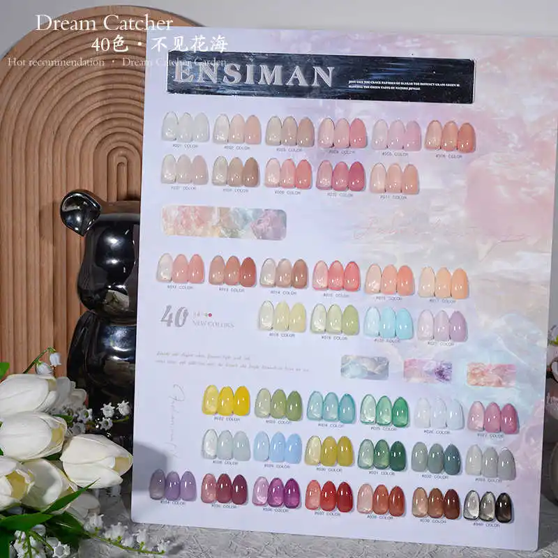 ENSIMAN 40 colors Transparent color Nail gel set Nail salon 2024 New Fashion Hot sale Nail art Non-toxic Uv Gel Wholesale