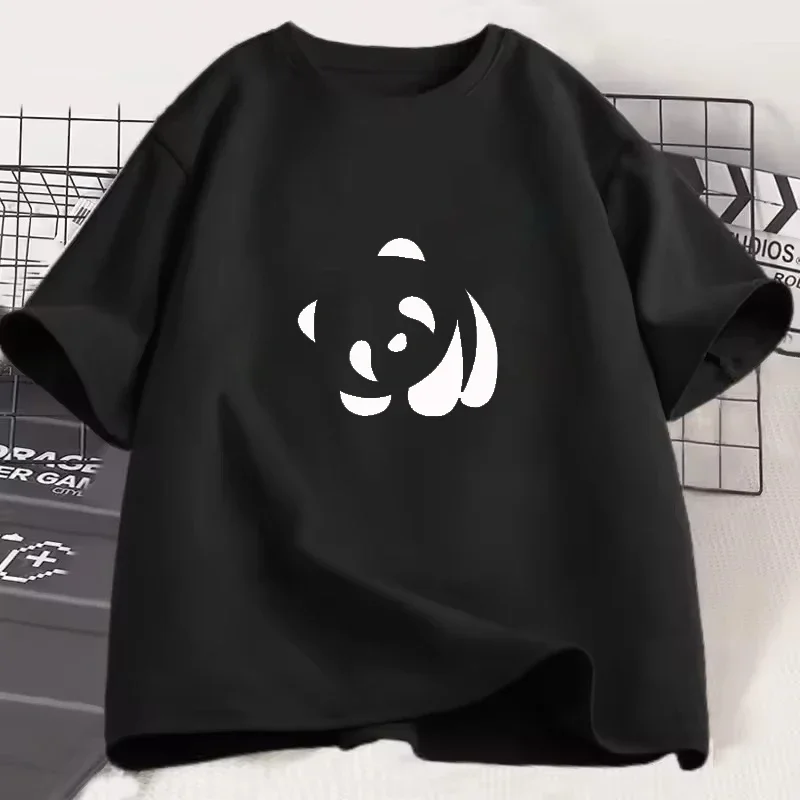 Camiseta estampada panda de dibujos animados para mujeres camiseta casual hip hop Harajuku camiseta relajada