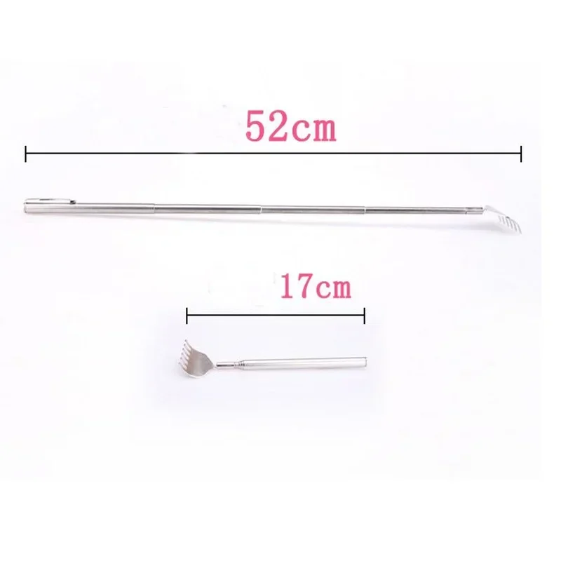 Back Scratcher Portable Back Massager Stainless Steel Telescopic Adjustable Size Itch Scratcher Pen Clip Massage Tool Heath Care