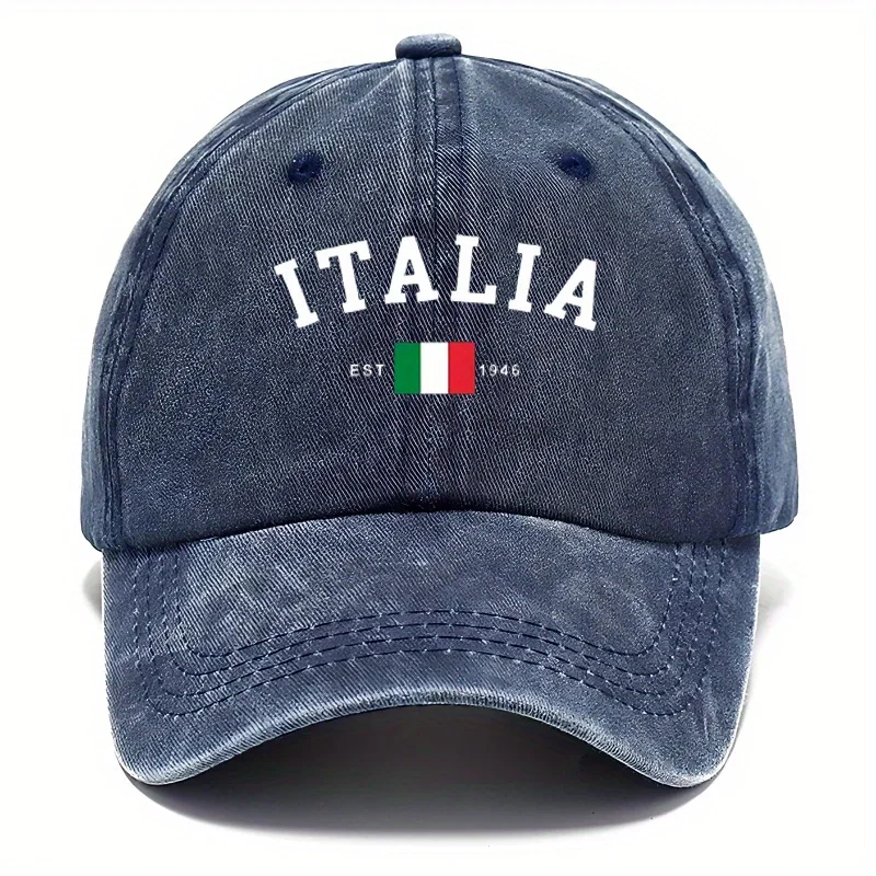 

Vintage Italian Flag Letter Print Baseball Cap - Adjustable, Washable, And Stylish Dad Hat with a Curved Brim Suitable for Outdo