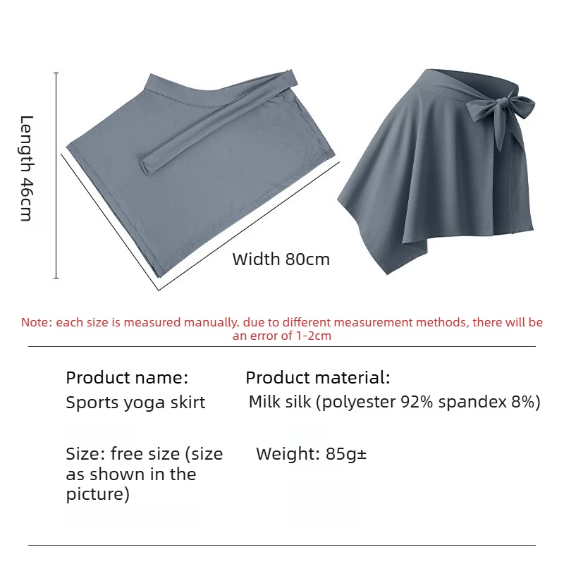 Women Solid Color Knot Yoga Tennis Up Skirt Athletic Workout Running Tie Up Wrap Skirts Hip Covering Pad for Running Cycling Gym