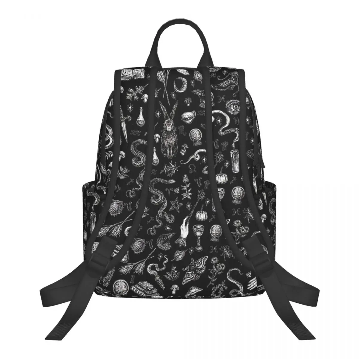 Witch Element Cat Snake Moon Student Backpack School Bag Hiking Travel Daypack for Boys Girls Bookbag Shoulder Bags