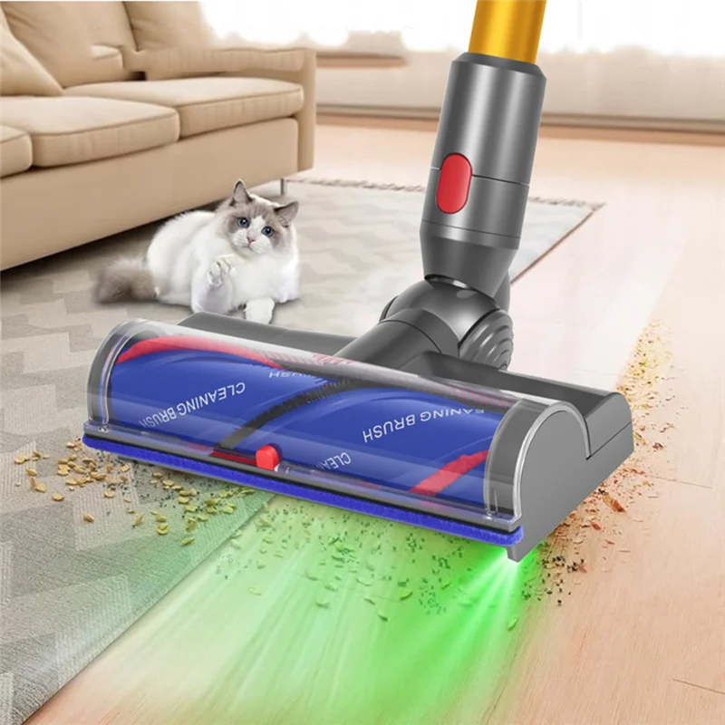 

AT59 Direct Drive Head With LED Headlights For Dyson V7 V8 V10 V11 V15 Direct Drive Head Quick-Release Head Cleaner Brushes