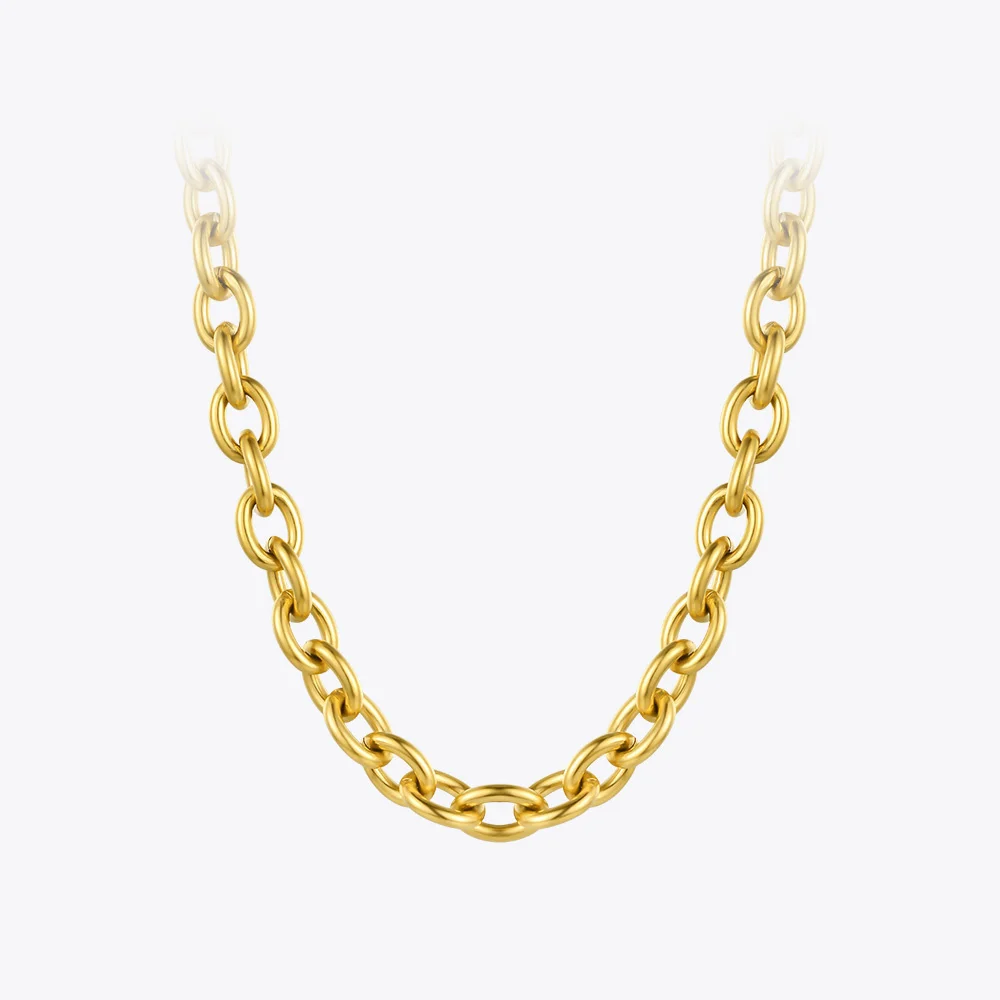 ENFASHION Link Chunky Necklace For Women Chain Choker Gold Color Stainless Steel 2020 Fashion Jewelry Party Collares P203122