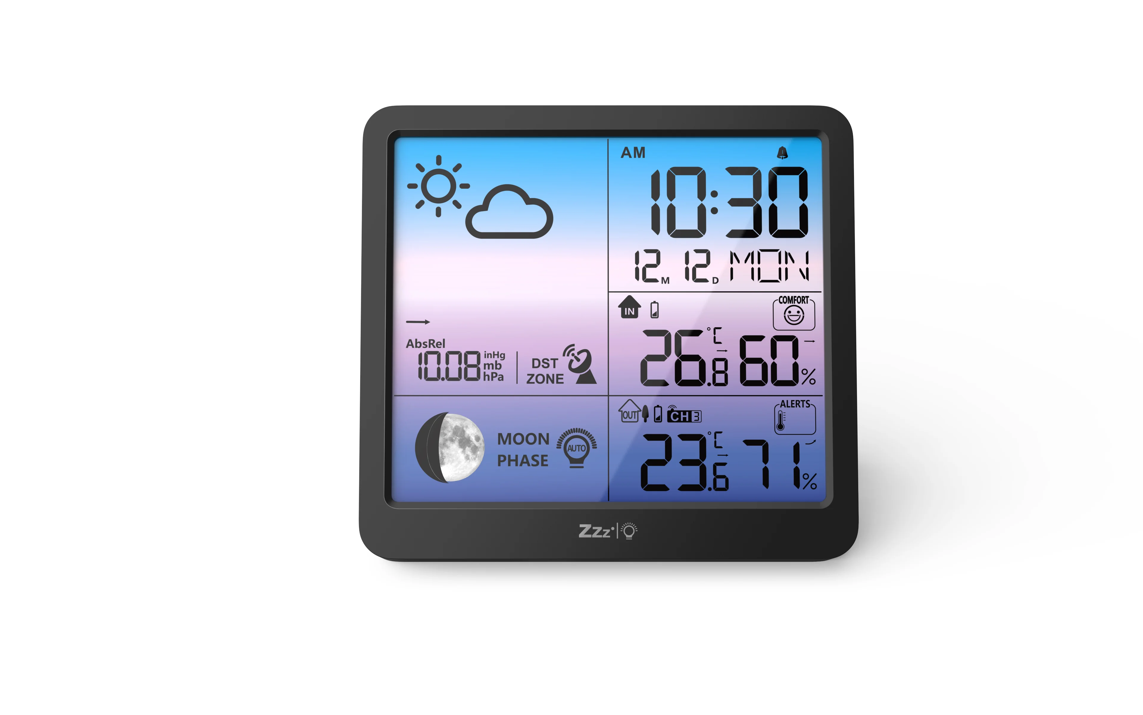 Picture 4: Wireless Weather Station Clock with Outdoor Sensor, Digital LCD Display Thermo-hygrometer Weather Station Clock