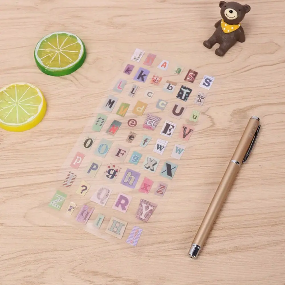 6 Sheet Self Adhesive Retro English Alphabet Number Stickers DIY Handmade Letter Stickers Scrapbooking Diary Decoration for Kids