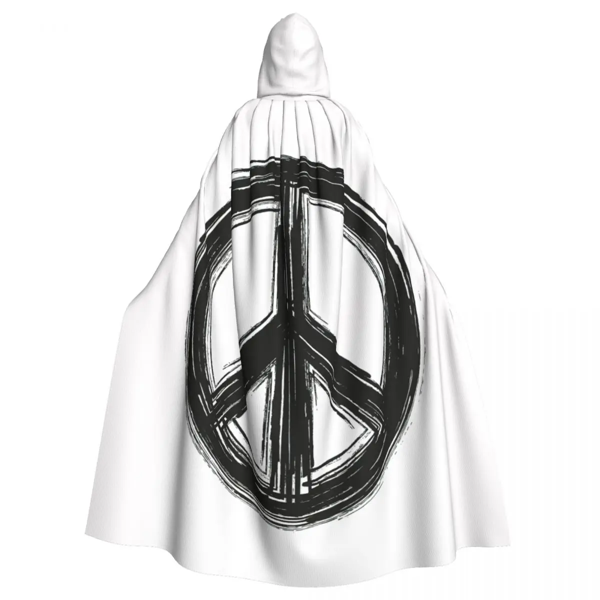 

Hippy Hippie Peace Hooded Cloak Halloween Party Cosplay Woman Men Adult Long Witchcraft Robe Hood