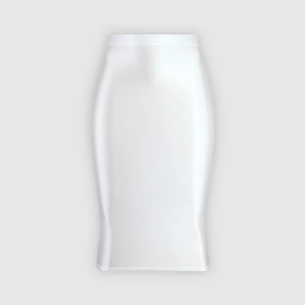 Glinsterende, meerkleurige, glanzende, sexy, figuurvormende, elastische, zijdezachte, afslankende knielange rok