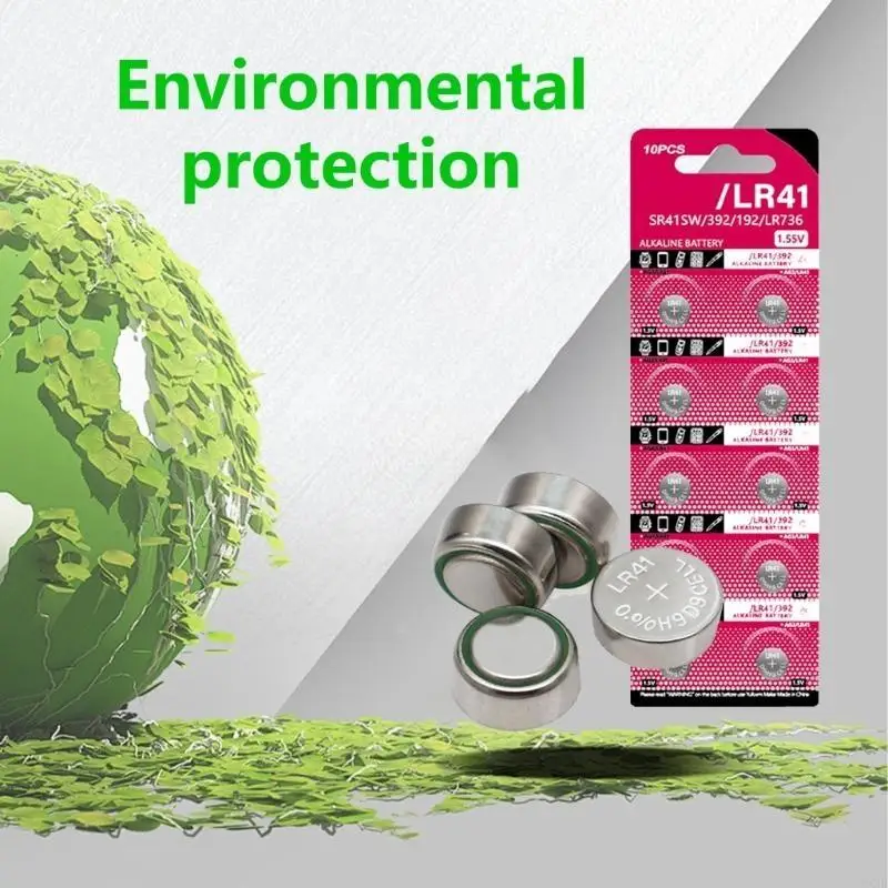 10 ชิ้นแบตเตอรี่อัลคาไลน์ LR41 สำหรับการควบคุมระยะไกลแทนที่ AG3/192/GP192A