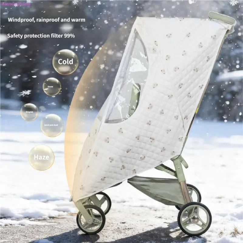 

D0JC Individualized Pushchair Weathercover Breathable Design Easy Arrange Pushchairs Case Easy Carry Pushchair Rain Protect