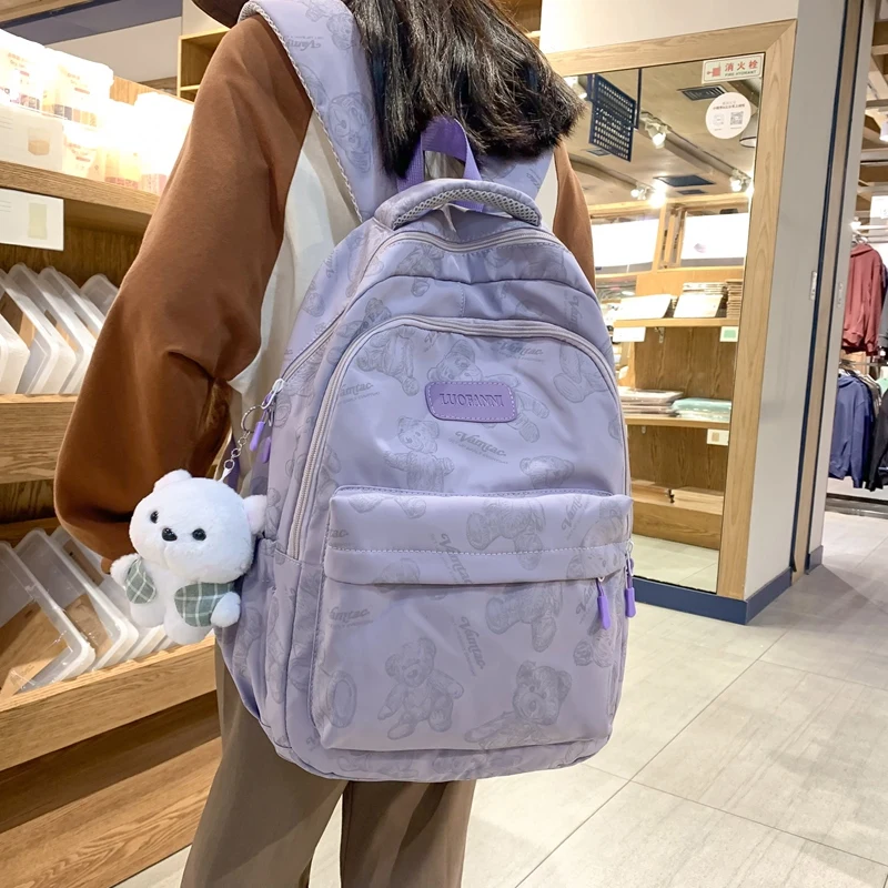 Fashion Big Student Laptop College Backpack Girls School Bag High Capacity Women Backpack Female Cute Leisure Travel Mochila